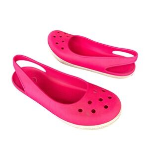 Crocs Crocband Airy Slingback Mary Jane Flats Women's‎ Size 7 Pink